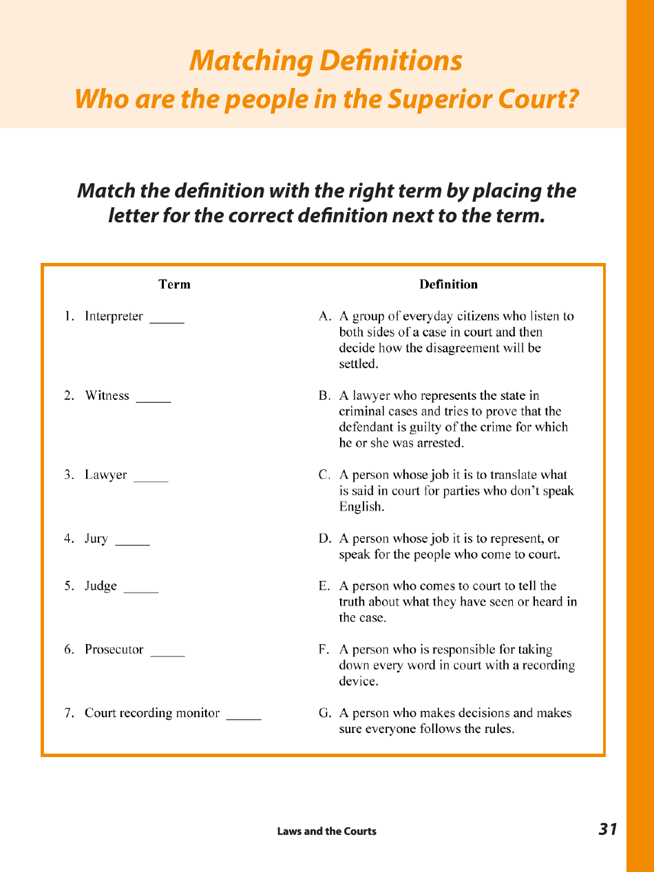 Laws and the Courts - a Workbook for Upper Elementary Students - Connecticut, Page 33