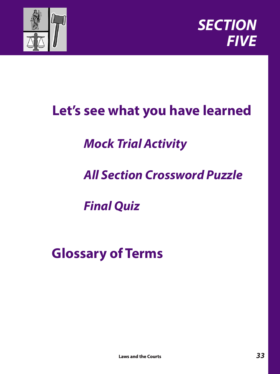 Laws and the Courts - a Workbook for Upper Elementary Students - Connecticut, Page 35