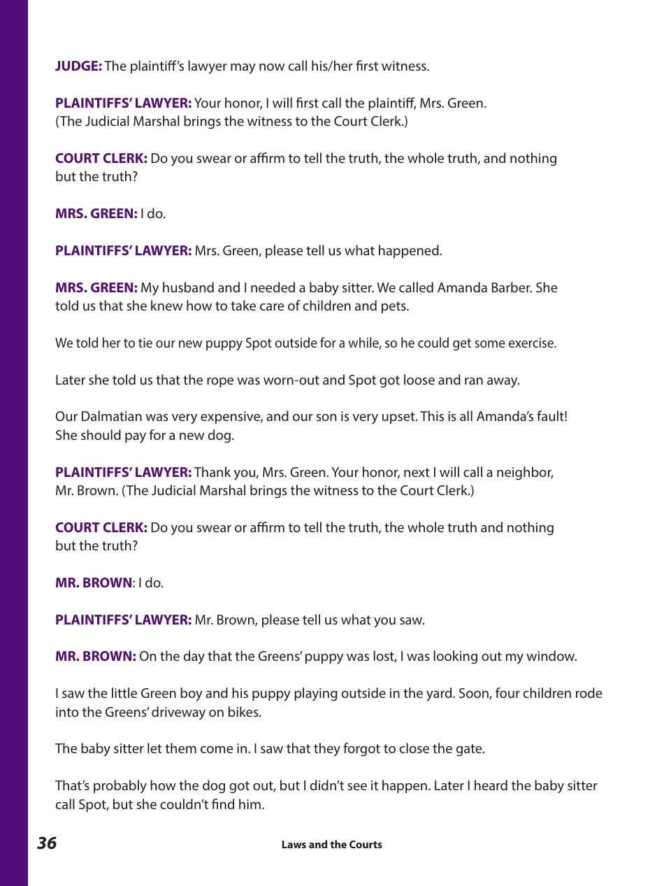 Laws and the Courts - a Workbook for Upper Elementary Students - Connecticut, Page 38