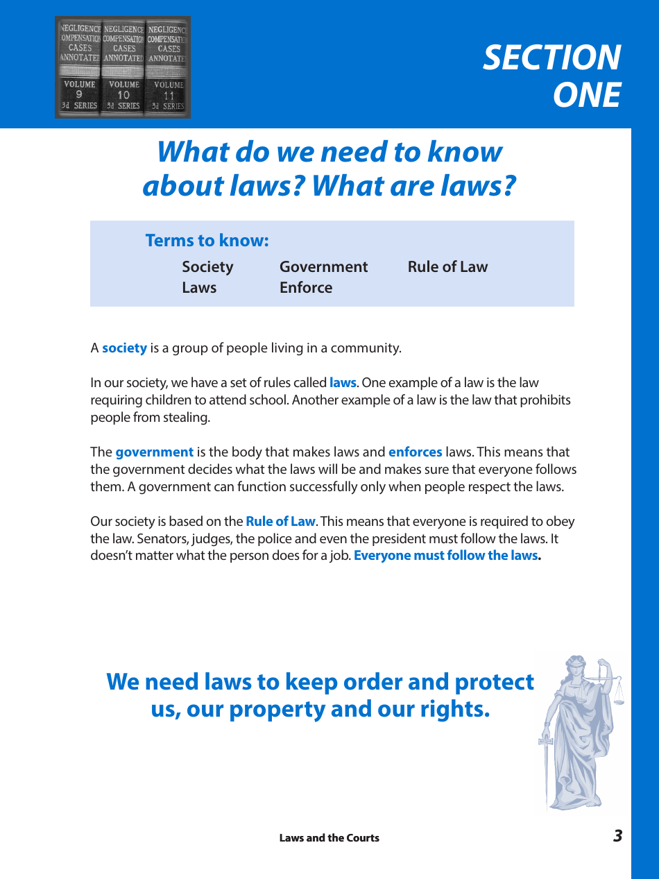 Laws and the Courts - a Workbook for Upper Elementary Students - Connecticut, Page 5