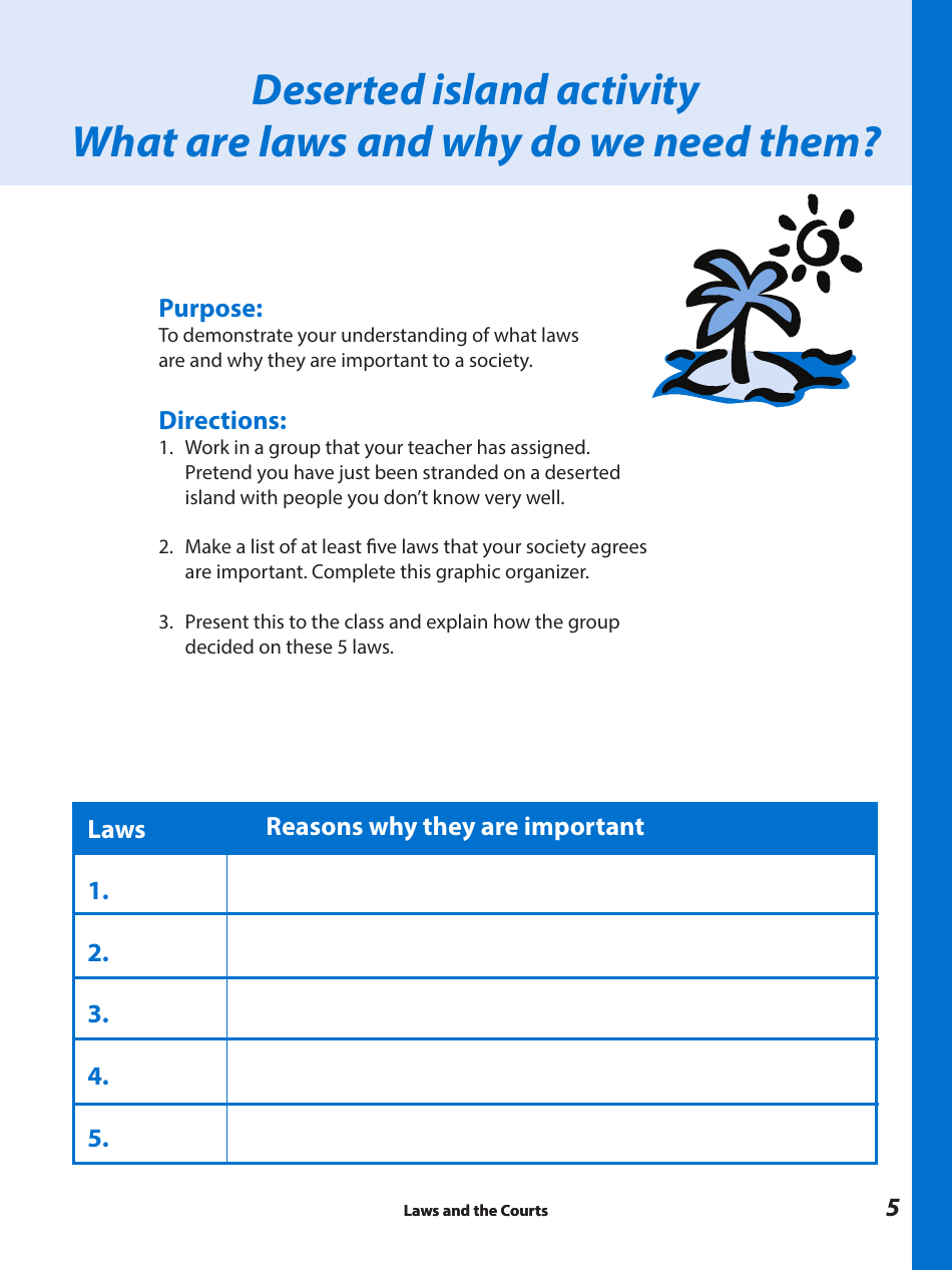 Laws and the Courts - a Workbook for Upper Elementary Students - Connecticut, Page 7