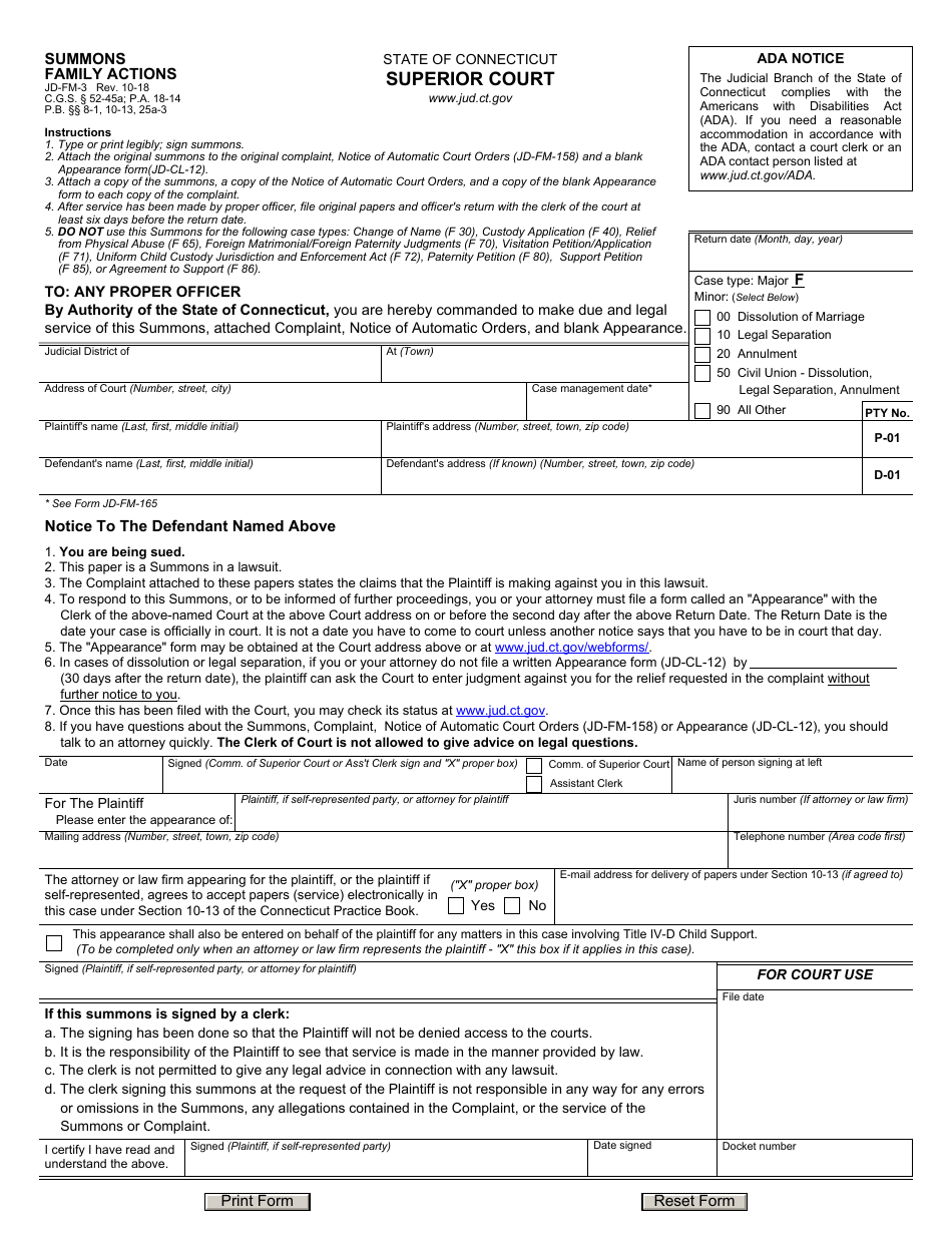 Form JD-FM-3 - Fill Out, Sign Online and Download Fillable PDF ...