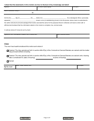 Form JD-FM-272 Motion to Waive Statutory Time Period Upon Defendant&#039;s Failure to Appear and Affidavit - Divorce or Legal Separation - Connecticut, Page 2