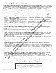 Formulario JD-FM-158S Notificacion De Medidas Cautelares Automaticas - Connecticut (Spanish), Page 2