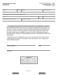 Form JD-ES-229 Attorney Photo Id Card Application - Connecticut