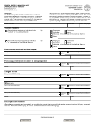 Document preview: Form JD-ES-293 Prison Rape Elimination Act (Prea) Incident Report - Connecticut