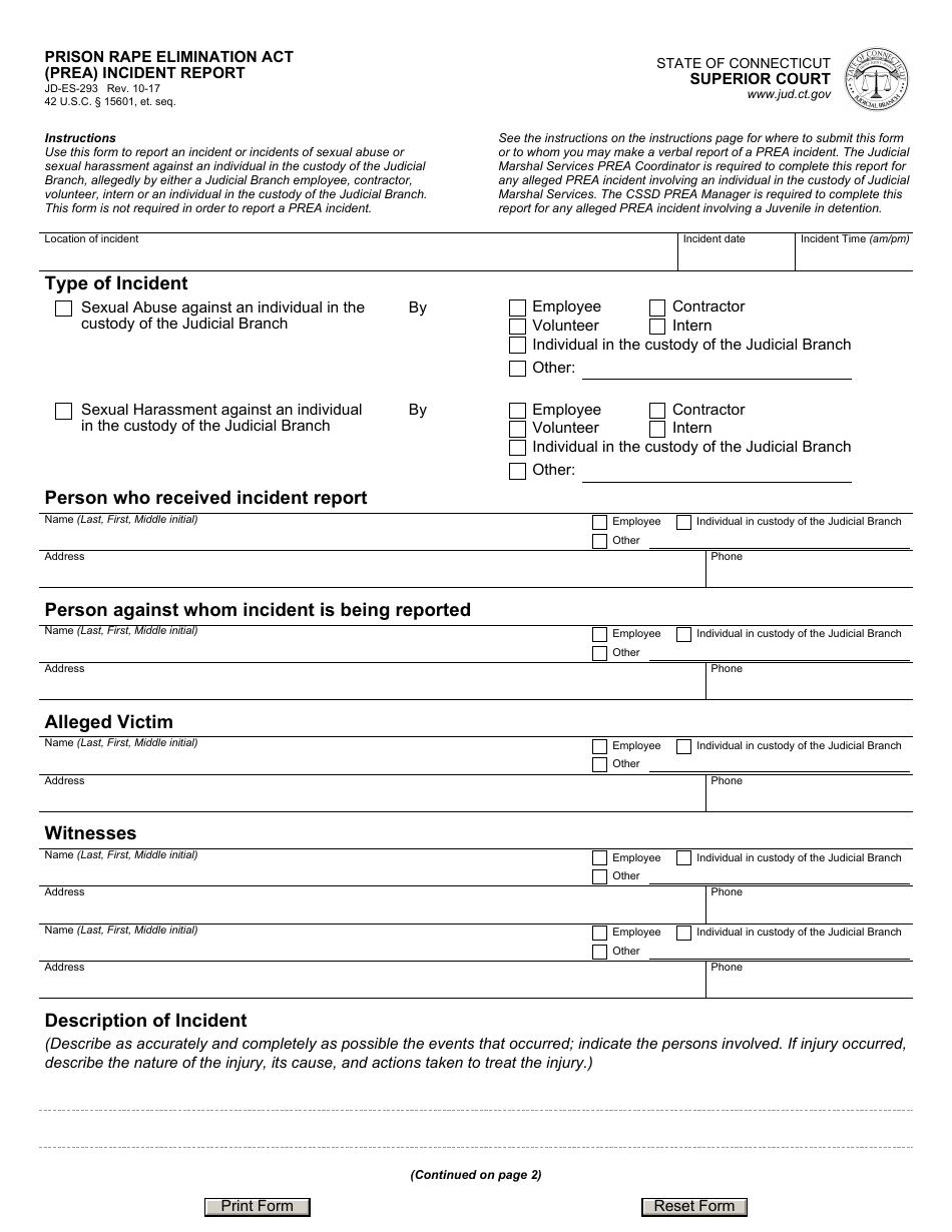 Form JD-ES-293 - Fill Out, Sign Online and Download Fillable PDF ...