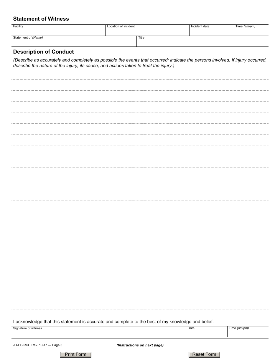 Form JD-ES-293 Prison Rape Elimination Act (Prea) Incident Report - Connecticut, Page 3