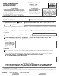 Document preview: Form JD-CV-163 Request for Nondisclosure of Location Information - Civil Protection Order - Connecticut