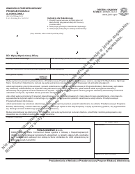 Form JD-CR-167P &quot;Notice of Application for Pretrial Alcohol Education Program&quot; - Connecticut (Polish)