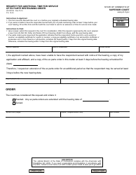 Form JD-FM-256 Request for Additional Time for Service of Ex Parte Restraining Order - Connecticut (English/Spanish)