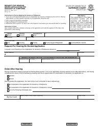 Document preview: Form JD-CL-137 Request for Hearing, Denied Application for Issuance of Subpoena - Connecticut