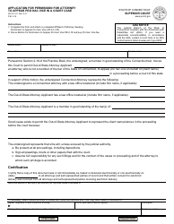 Document preview: Form JD-CL-141 Application for Permission for Attorney to Appear Pro Hac Vice in a Court Case - Connecticut