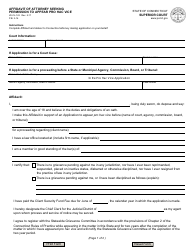 Form JD-CL-143 &quot;Affidavit of Attorney Seeking Permission to Appear Pro Hac Vice&quot; - Connecticut