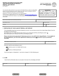 Form JD-JA-49 &quot;Request for Disqualification From Jury Service Based on Previous Federal Jury Service&quot; - Connecticut