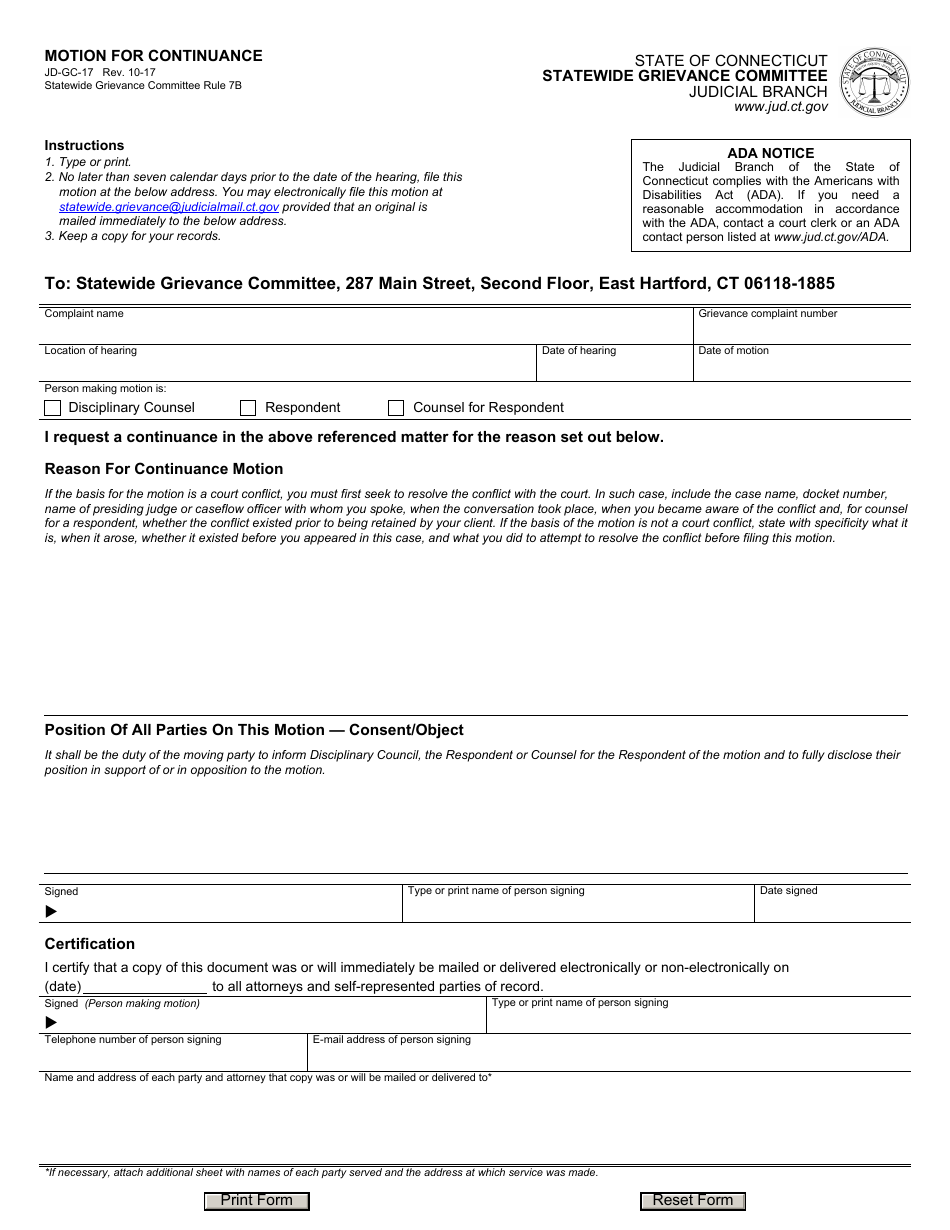 Form JD-GC-17 - Fill Out, Sign Online And Download Fillable PDF ...