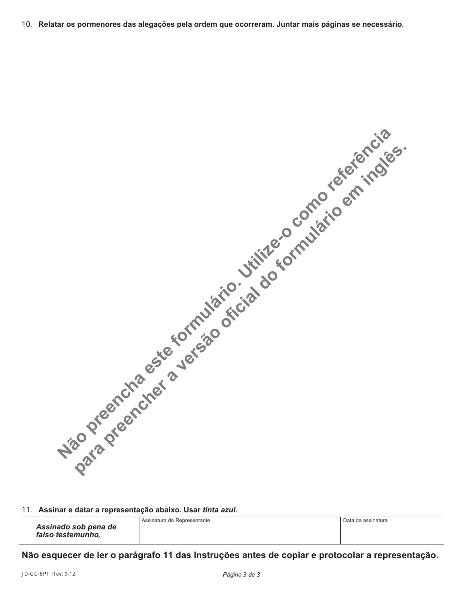 Form JD-GC-6PT Complaint Against Attorney (Grievance Complaint) - Connecticut (Portuguese), Page 5