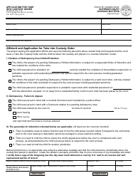 Document preview: Form JD-JM-135 Application for Take Into Custody Order - Connecticut