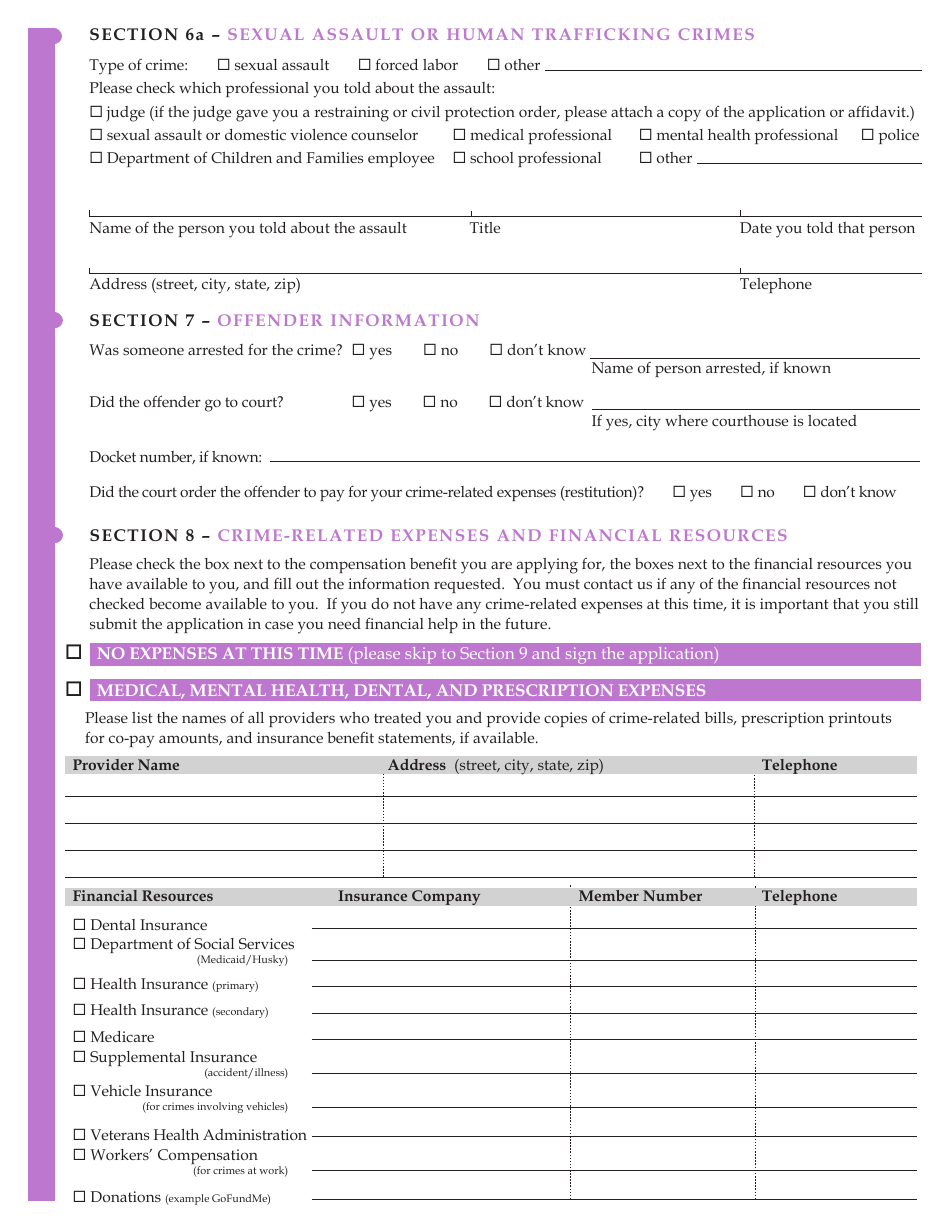 Form JD-VS-8EI Emotional Injury Application - Connecticut, Page 3