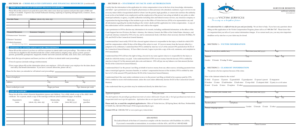 Form JD-VS-8SB Survivor Benefits - Application - Connecticut, Page 4