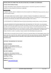Statement of Withdrawal of Registration - Foreign Limited Liability Company - Connecticut, Page 2