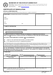 Form CDRS-1-1.0 &quot;Certificate of Dissolution - Stock Corporation&quot; - Connecticut