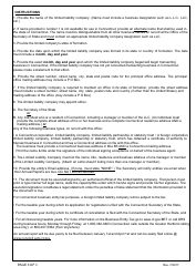 Foreign Registration Statement Form - Limited Liability Company - Foreign - Connecticut, Page 3