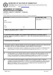 Document preview: Amendment of Foreign Registration Statement - Limited Liability Company - Foreign - Connecticut