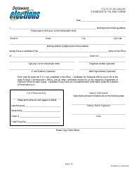 Form CFFM014 &quot;Candidate Filing Form&quot; - Delaware
