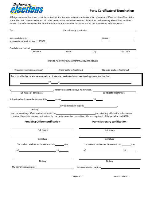 Form CFFN018  Printable Pdf