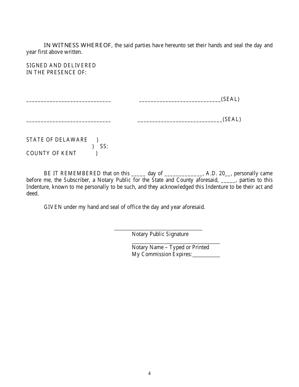 Sample Agricultural Lands Preservation Easement Agreement - Delaware, Page 4