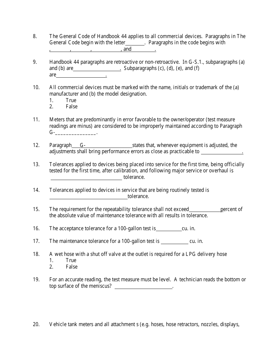 Examination for Registered Lpg Meter Technicians - Delaware, Page 2