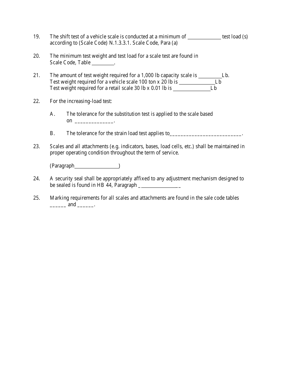 Examination for Registered Scale Technicians - Delaware, Page 3