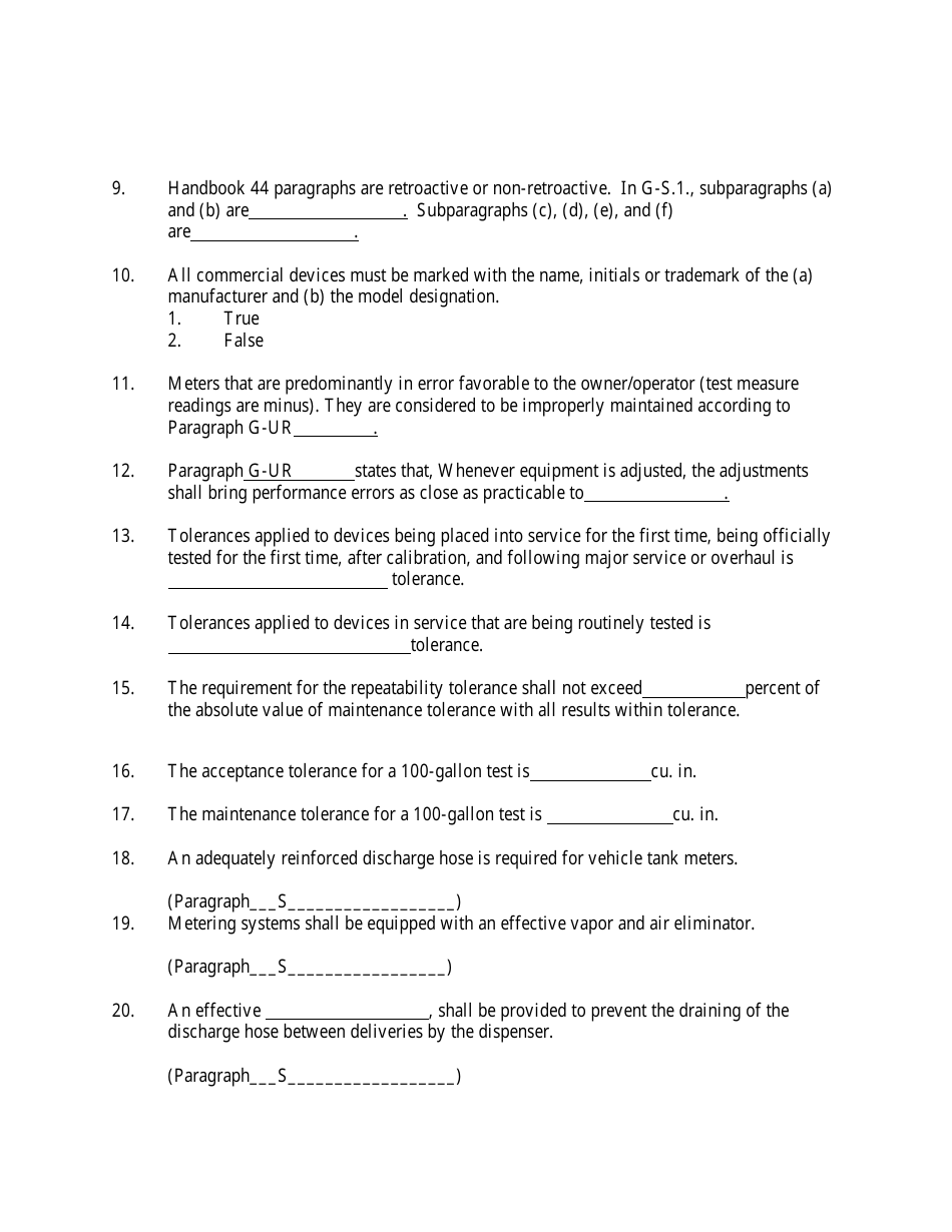 Examination for Registered Vehicle Tank Meter Technicians - Delaware, Page 2