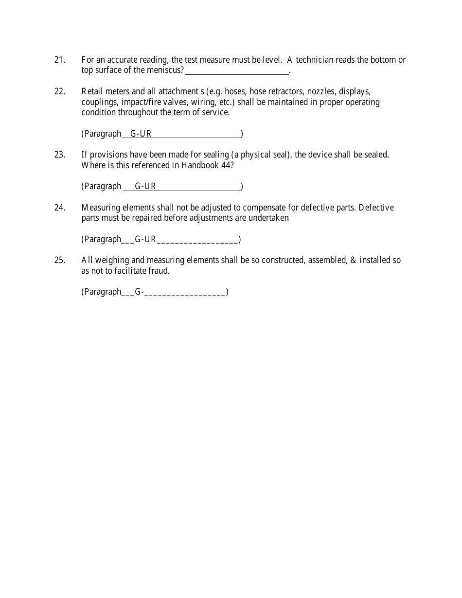Examination for Registered Vehicle Tank Meter Technicians - Delaware, Page 3