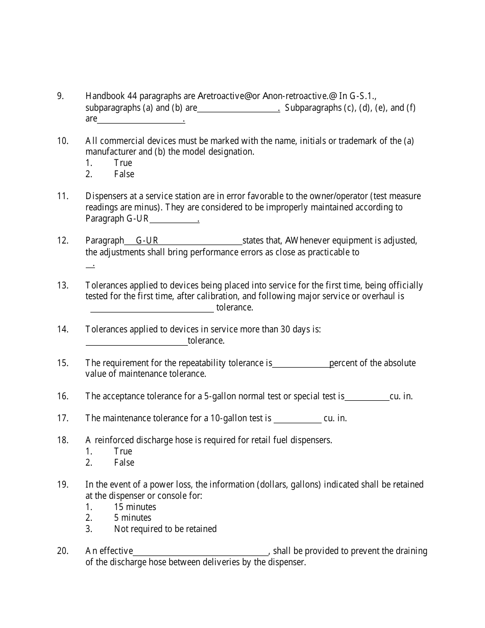 Examination for Registered Fuel Dispenser Technicians - Delaware, Page 2