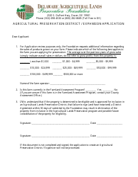 Agricultural Preservation District / Expansion Application Form - Delaware, Page 2