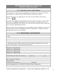 Century Farm Application Form - Delaware, Page 4