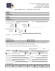 Document preview: Grain Inspectors - Renewal Application Form - Delaware