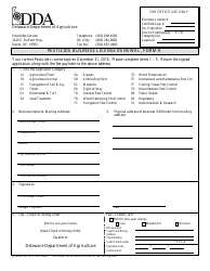 Form A &quot;Pesticide Business License Renewal&quot; - Delaware