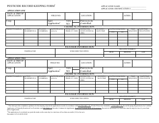 Document preview: Pesticide Record Keeping Form - Delaware