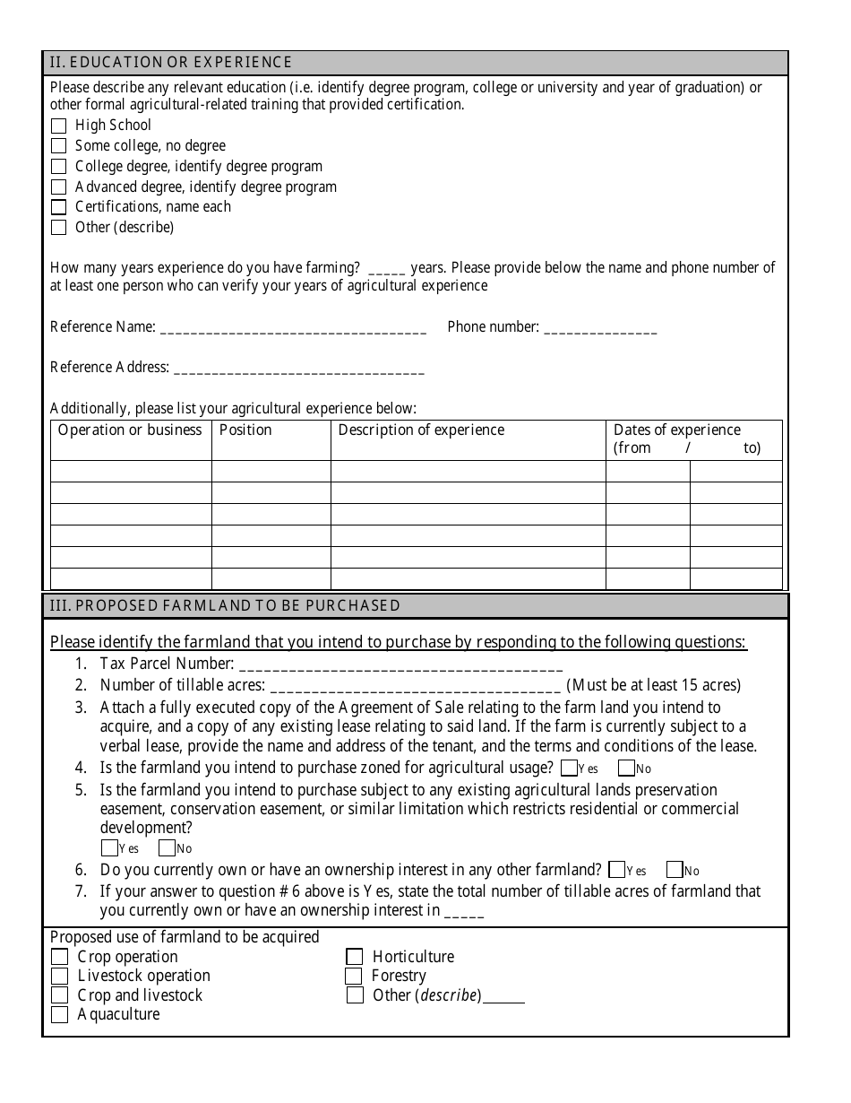 Farmland Purchase and Preservation Loan Program Procedures and Guidelines - Delaware, Page 11