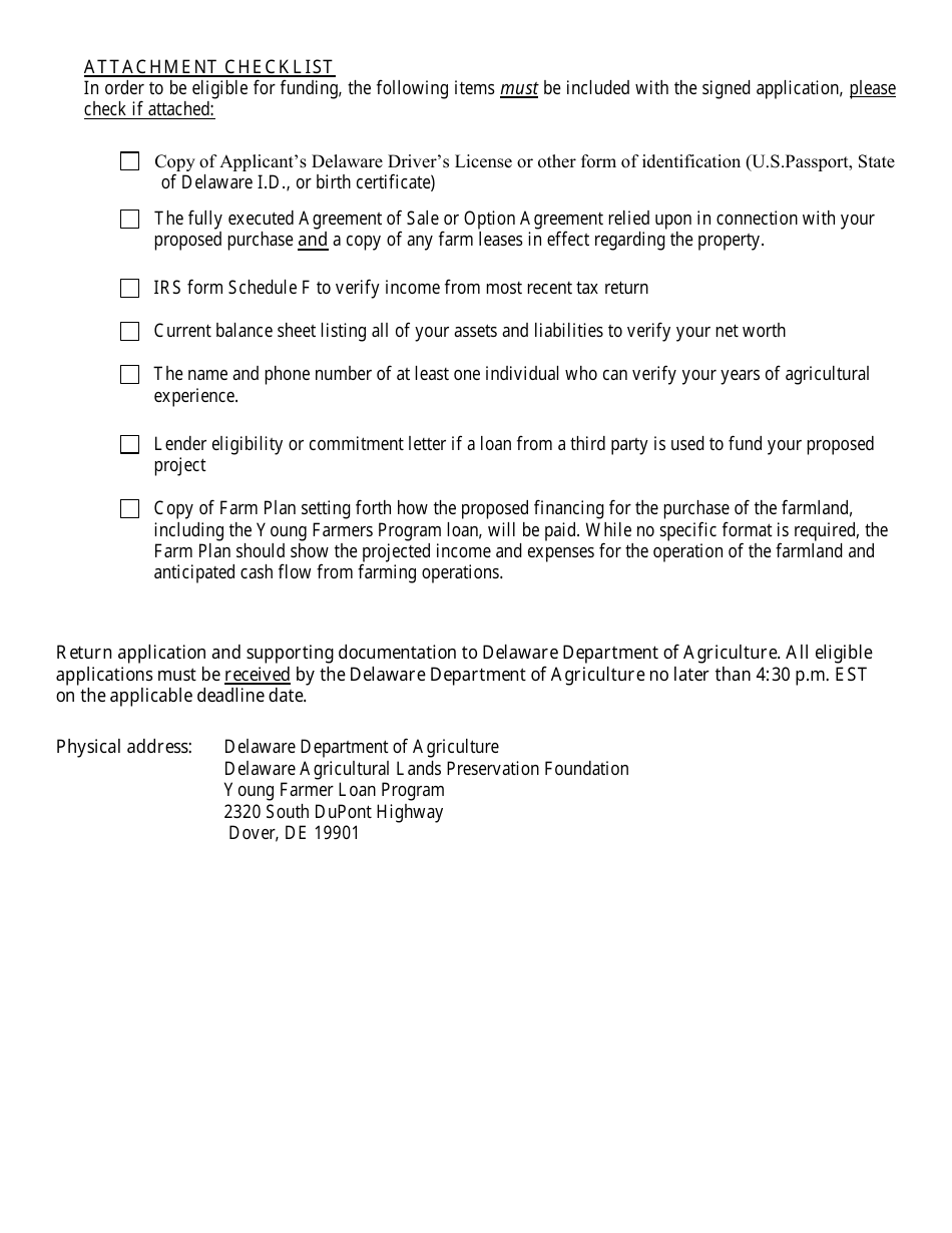 Farmland Purchase and Preservation Loan Program Procedures and Guidelines - Delaware, Page 13