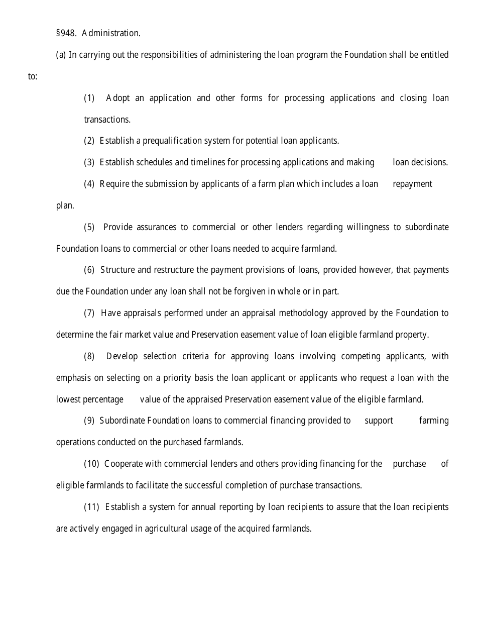 Farmland Purchase and Preservation Loan Program Procedures and Guidelines - Delaware, Page 22