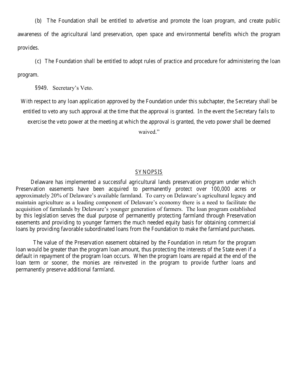 Farmland Purchase and Preservation Loan Program Procedures and Guidelines - Delaware, Page 23
