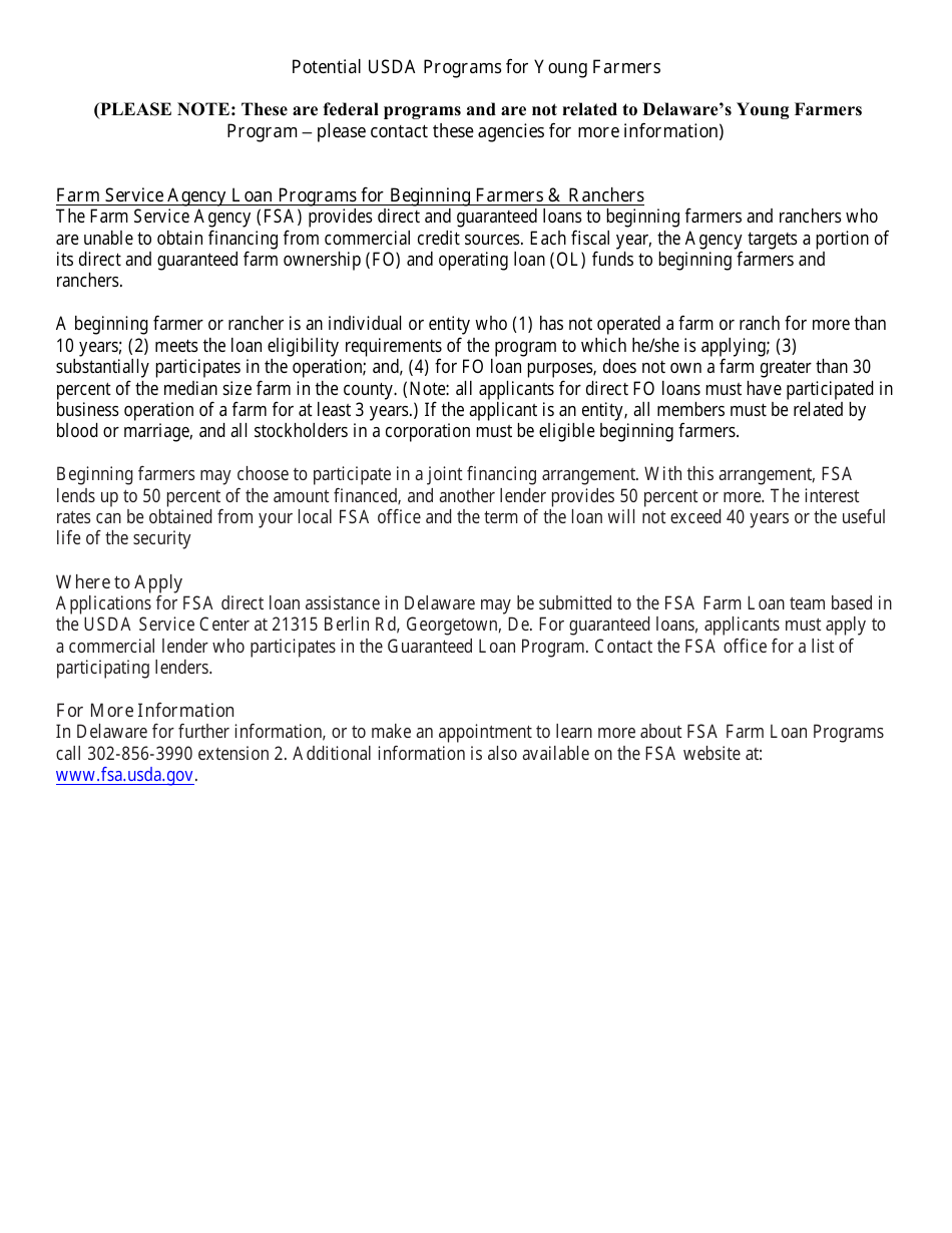 Farmland Purchase and Preservation Loan Program Procedures and Guidelines - Delaware, Page 5