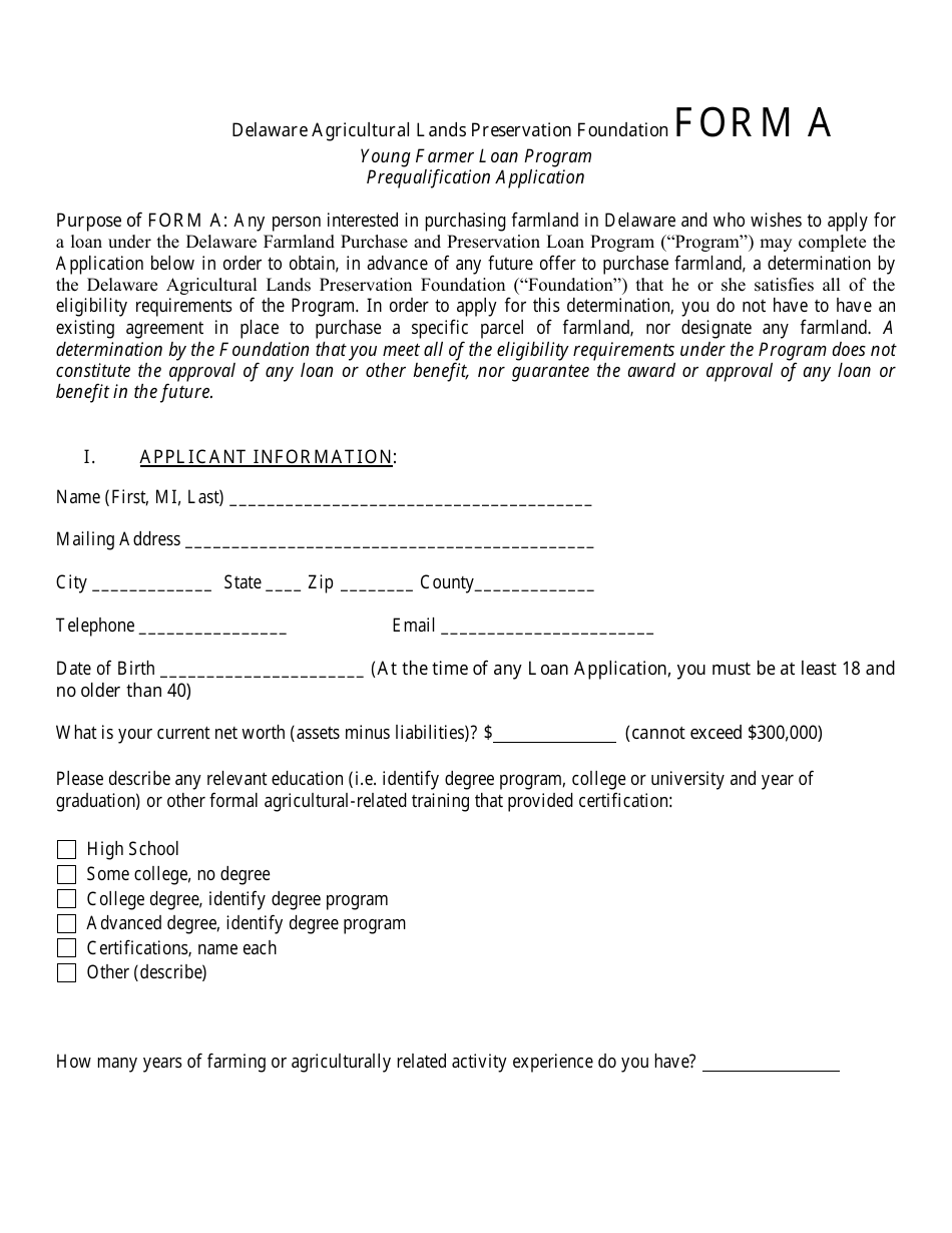 Farmland Purchase and Preservation Loan Program Procedures and Guidelines - Delaware, Page 8