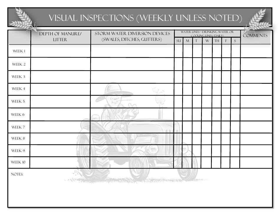 Weekly Visual Inspections Form - Delaware, Page 1