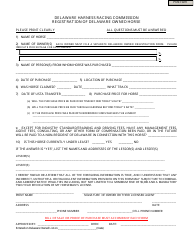 Document preview: Registration of Delaware Owned Horse - Delaware