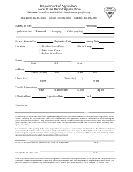 Document preview: Forest Use Permit Application Form - Delaware